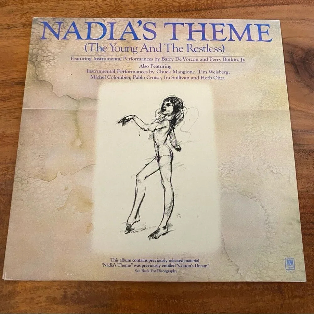 Vinyl  Record Young and the Restless Soap Opera Nadia’s Theme 1976 A&M Records